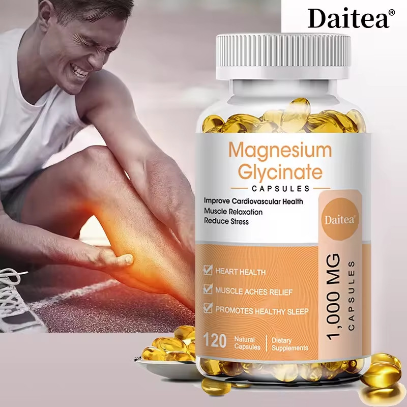 Magnesium Glycinate Capsules 1000 mg Supports muscle, joint and heart health for maximum absorption of mineral supplement