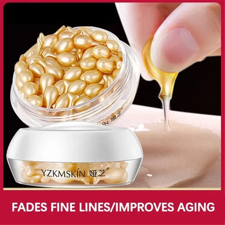 Fullerene Placenta Capsule Essence Vitamins Moisturizing Face Anti-wrinkle Repairing Hydrating Fade Fine Lines Serum