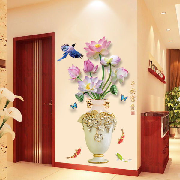 3D three-dimensional wall stickers wall paper wallpaper self-adhesive Chinese style bedroom living room TV background wall decoration stickers