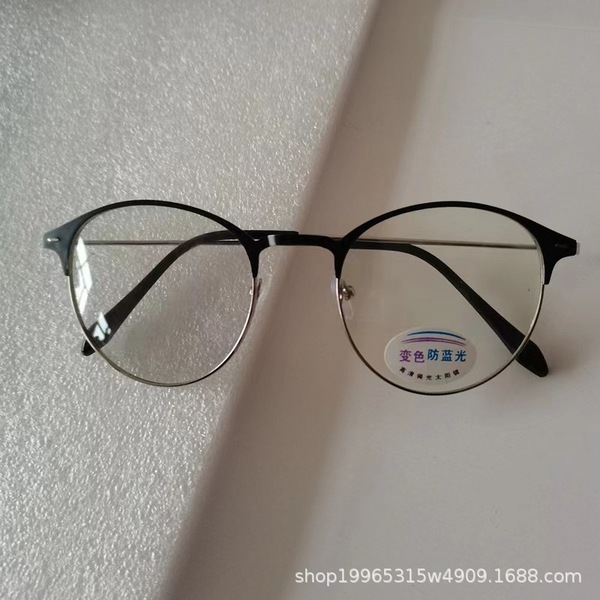 Anti-blue light glasses phoyochromic 1920 fashion metal myopia glasses frame spot can be mixed batch