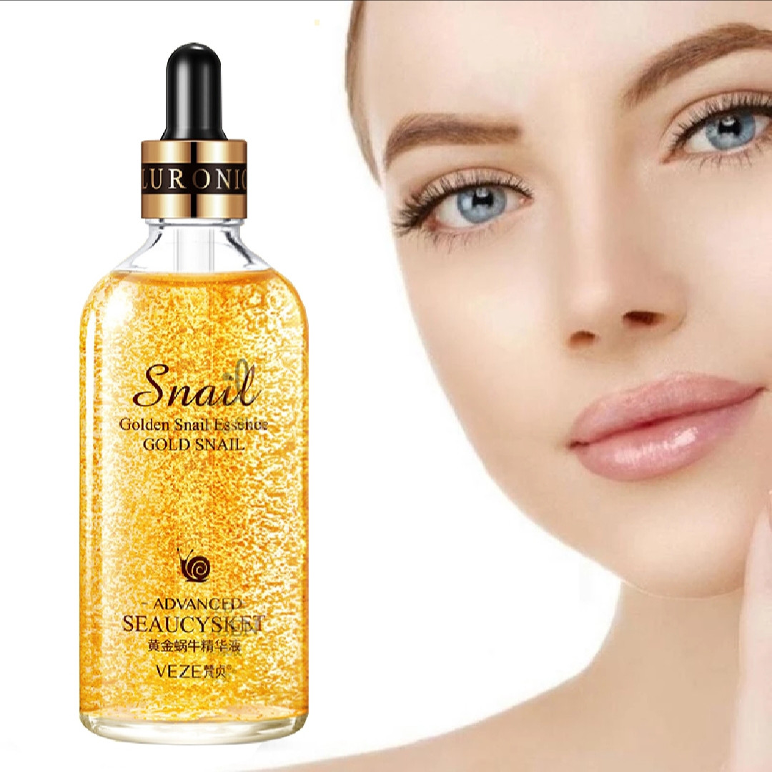 Face Care 24K Gold Serum Snail Collagen Face Essence Moisturizing Anti Aging Hyaluronic Acid Essence Brighten Skin Care Product.