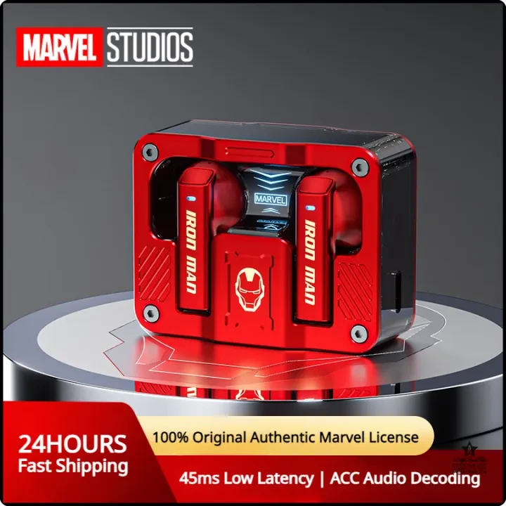 Disney Marvel IronMan Gaming Headphones Black Panther Captain America Earphones Low Latency TWS Wireless Bluetooth 5.3 Earbuds