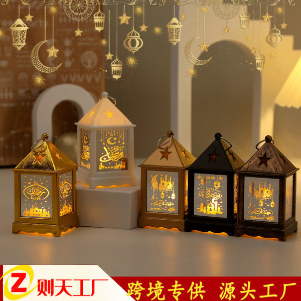 Middle Eastern festival lantern candlestick wind lamp electronic candle festival decoration atmosphere props