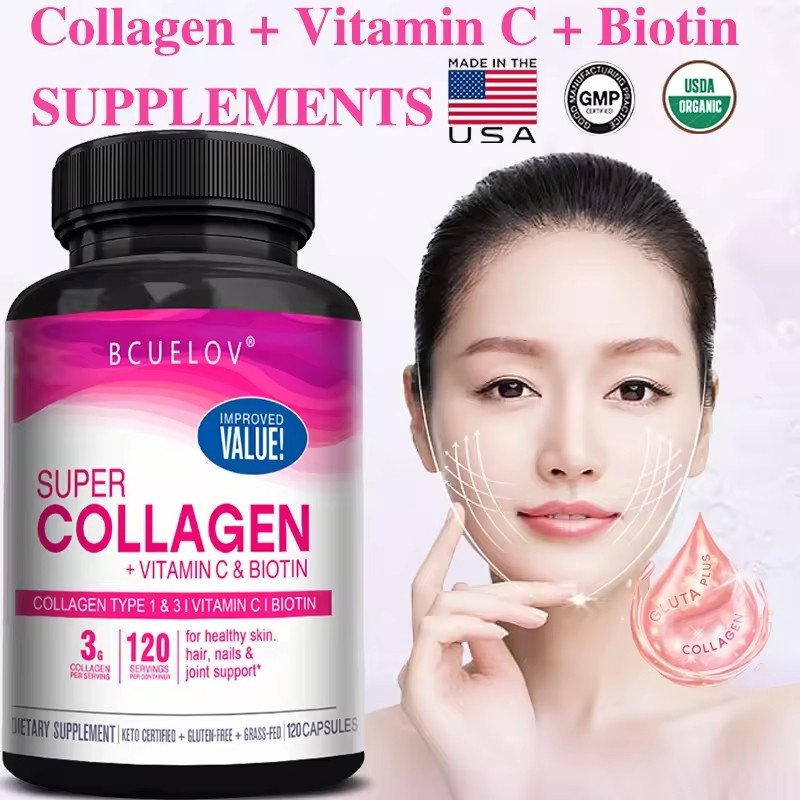 Super Collagen + Vitamin C & Biotin Supports Healthy Skin & Nails Anti-Aging Capsules