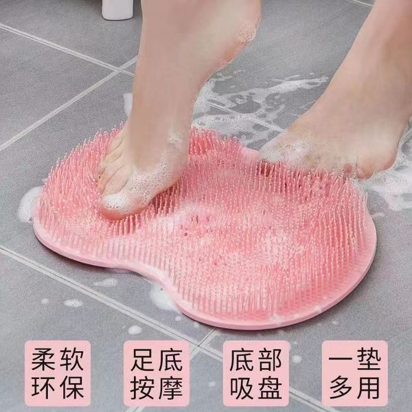 Lazy back scrub artifact bath scrub artifact bath brush wall rub back bath towel silicone bath massage foot rubbing pad