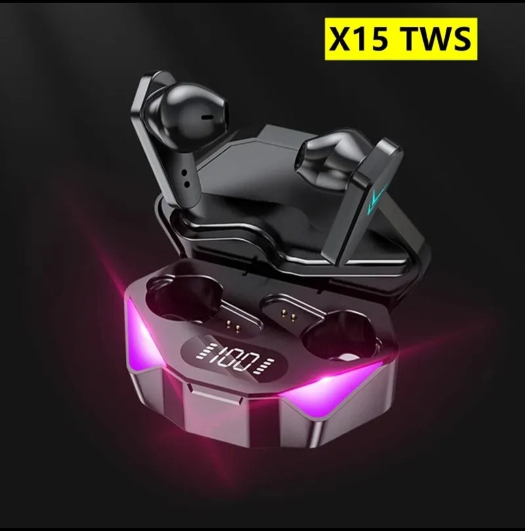 X15 TWS Gaming Earbuds Wireless Bluetooth Earphones With Mic Bass Audio Sound Positioning 9D Stereo Music HiFi Headset For Gamer