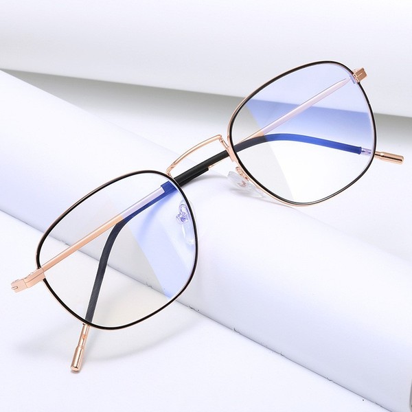 Anti-blue light and anti-radiation can be matched with myopia glasses for men and women, student internet celebrity Korean version, simple metal flat light frame