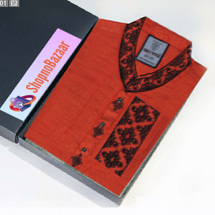 Men'S panjabi premium Semi Long Embroidery work Panjabi For Men